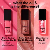 Glow Reviver Lip Oil Comparison Chart - Lip Plumping Oil vs Glimmer Lip Oil vs OG Lip Oil